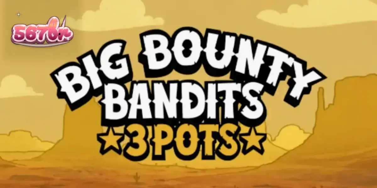 Cena de animação estilo rubber-hose no slot Big Bounty Bandits: 3 Pots